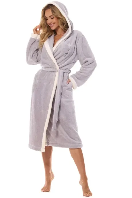 L&L 2419 Tess long szlafrok popiel