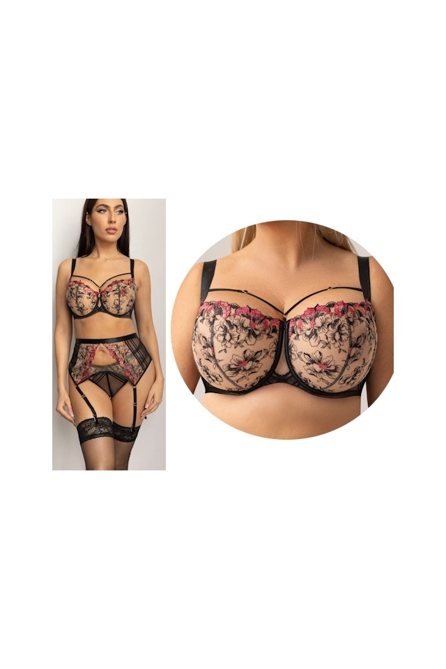 KrisLine Flamenco black half-cup biustonosz soft