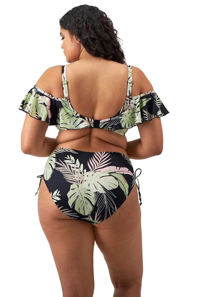 Elomi Tropical Retreat black top z falbanką do stroju kąpielowego