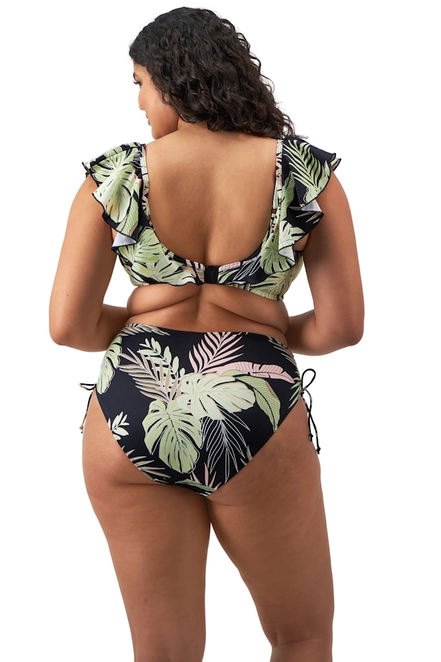 Elomi Tropical Retreat black top z falbanką do stroju kąpielowego