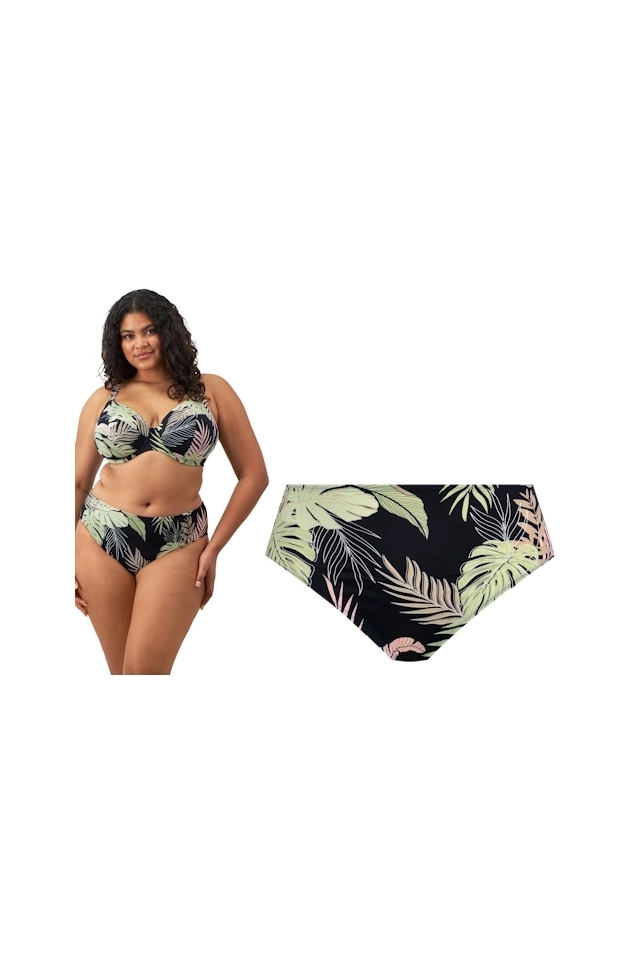 Elomi Tropical Retreat black figi mid rise do stroju kąpielowego