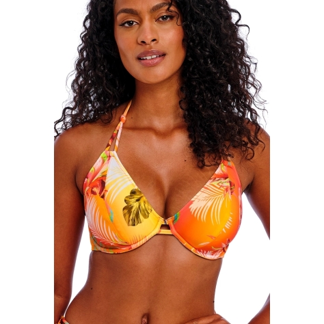 Freya Miami Sunset papaya halter biustonosz na szyję do stroju kąpielowego Freya Miami Sunset papaya halter biustonosz na szyję do stroju kąpielowego