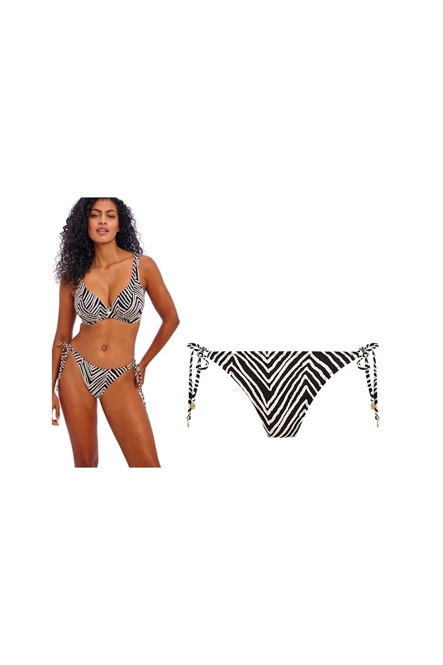 Freya Fiji Falls black figi tie side majtki do stroju kąpielowego