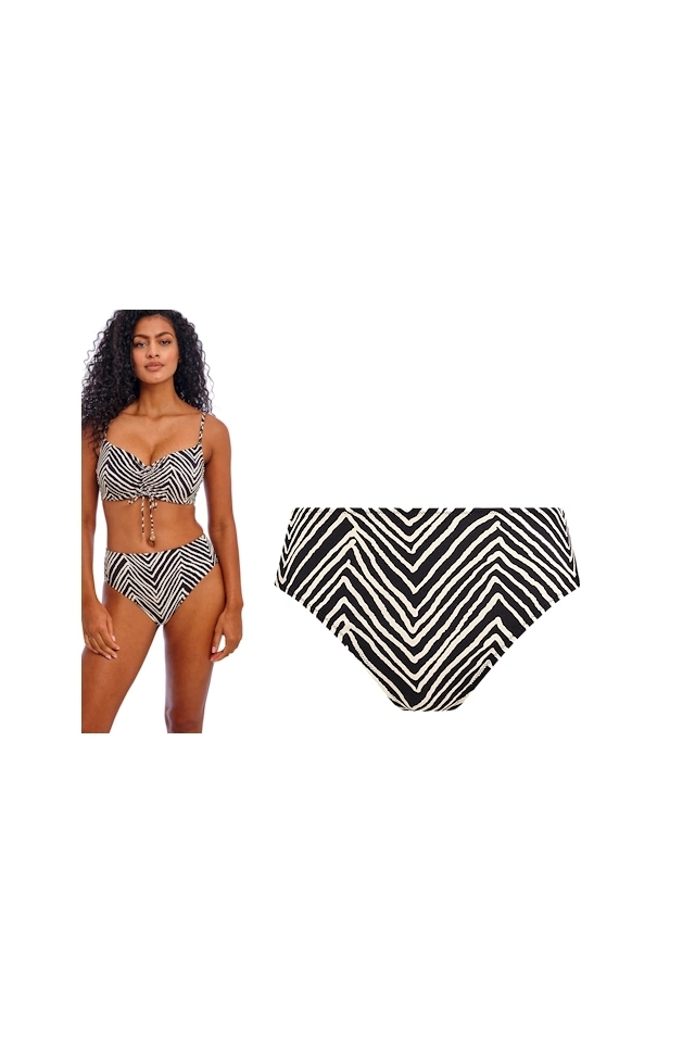 Freya Fiji Falls black figi high waist majtki do stroju kąpielowego