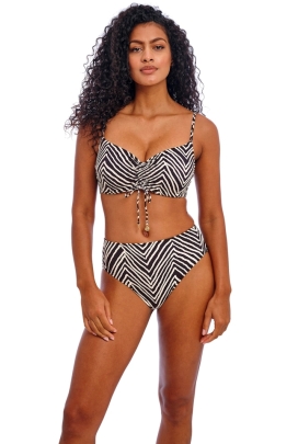 Freya Fiji Falls black figi high waist majtki do stroju kąpielowego