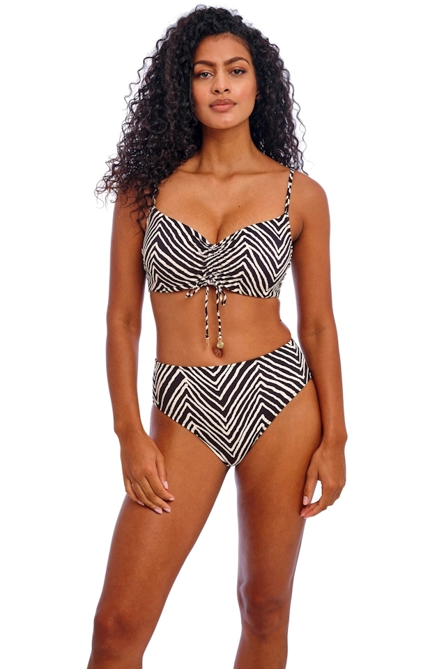 Freya Fiji Falls black figi high waist majtki do stroju kąpielowego