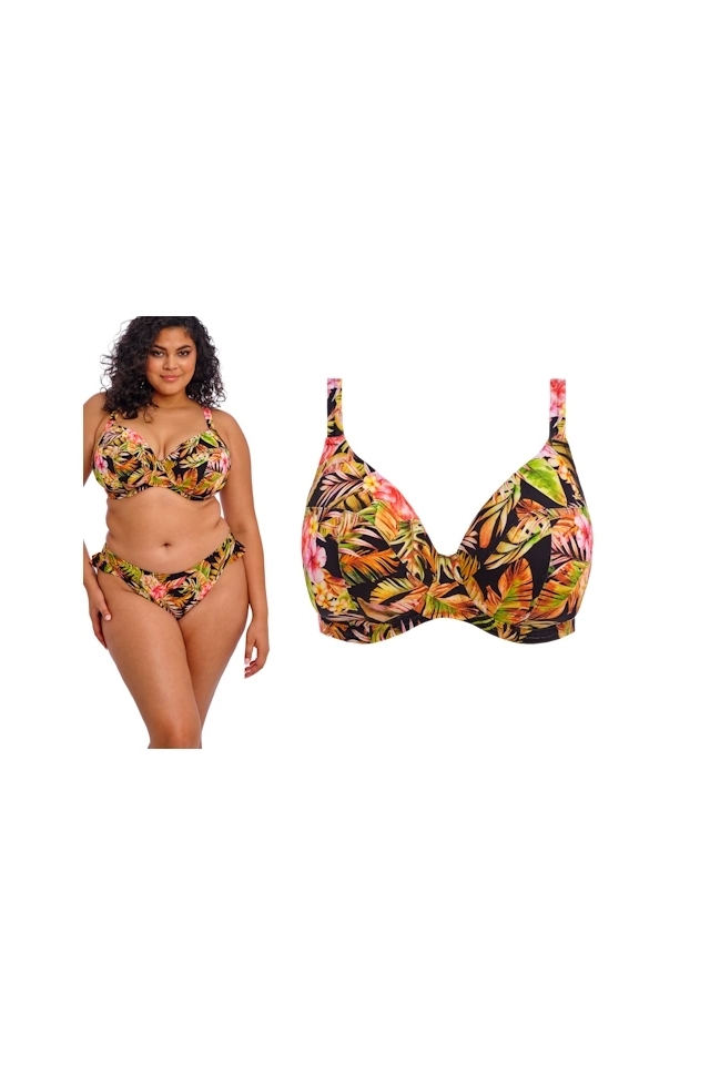 Elomi Tiger Valley black plunge soft biustonosz do stroju kąpielowego