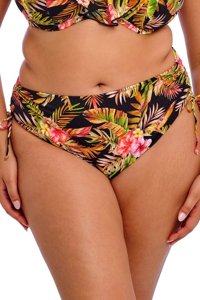 Elomi Tiger Valley black figi high waist majtki do stroju kąpielowego