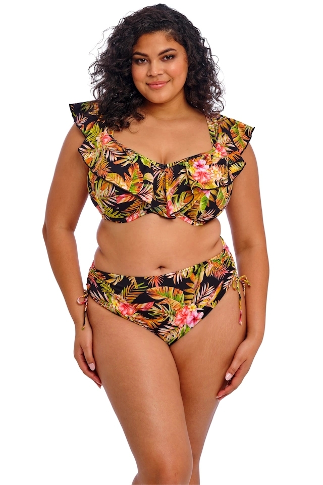 Elomi Tiger Valley black figi high waist majtki do stroju kąpielowego