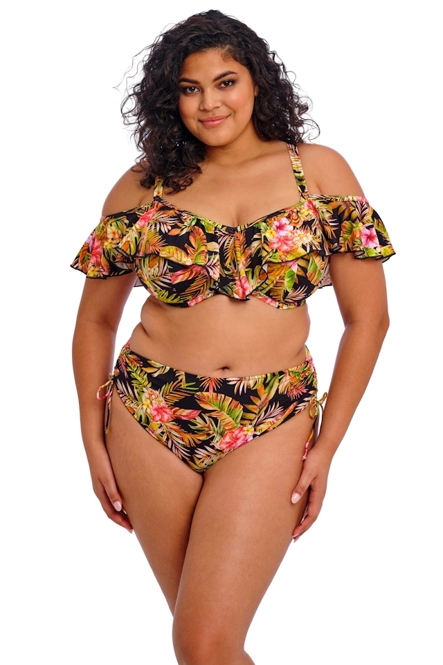 Elomi Tiger Valley black figi high waist majtki do stroju kąpielowego