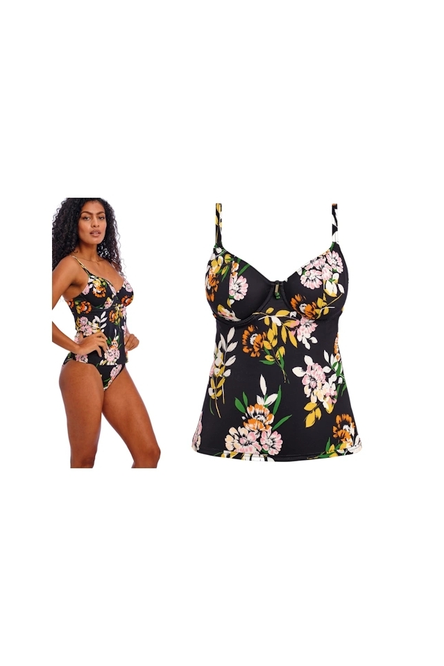 Freya Twilight Soul black tankini koszulka do stroju kąpielowego