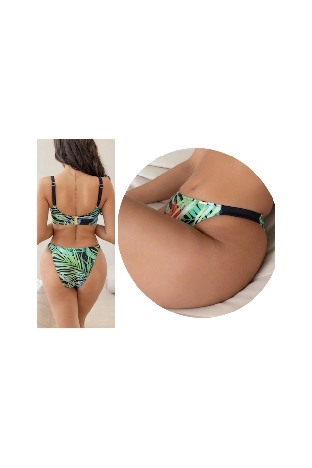 KrisLine Jungle Or figi bikini do stroju kąpielowego