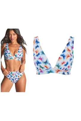 Panache Flutter print triangle biustonosz do stroju kąpielowego bezfiszbinowy