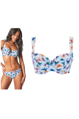 Panache Flutter print full cup biustonosz do stroju kąpielowego soft
