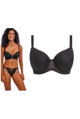 Freya Love-Haze black deco plunge biustonosz usztywniany