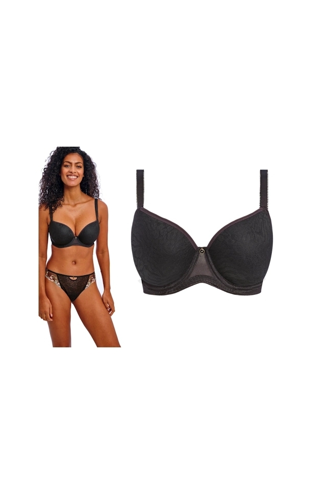 Freya Love Haze black deco biustonosz usztywniany deco plunge
