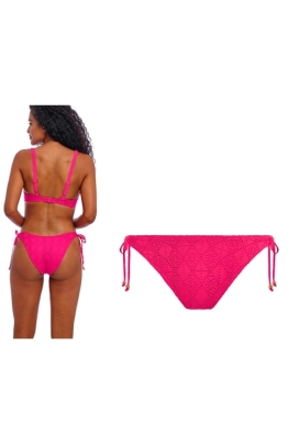Freya Nomad Nights fuchsia figi high-leg wiązane do stroju kąpielowego