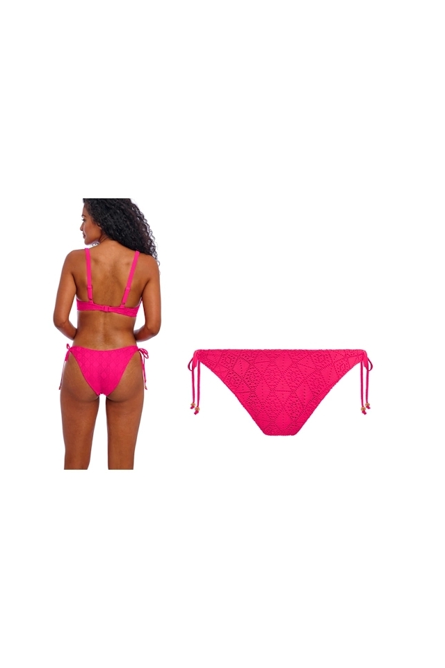 Freya Nomad Nights fuchsia figi high-leg wiązane do stroju kąpielowego