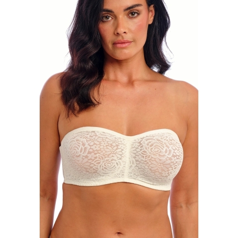 Wacoal Halo lace strapless ivory biustonosz soft