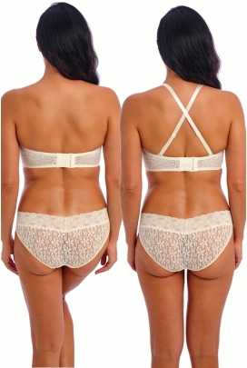 Wacoal Halo lace strapless ivory biustonosz soft