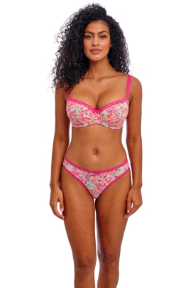Freya Flirt hot pink padded half cup biustonosz