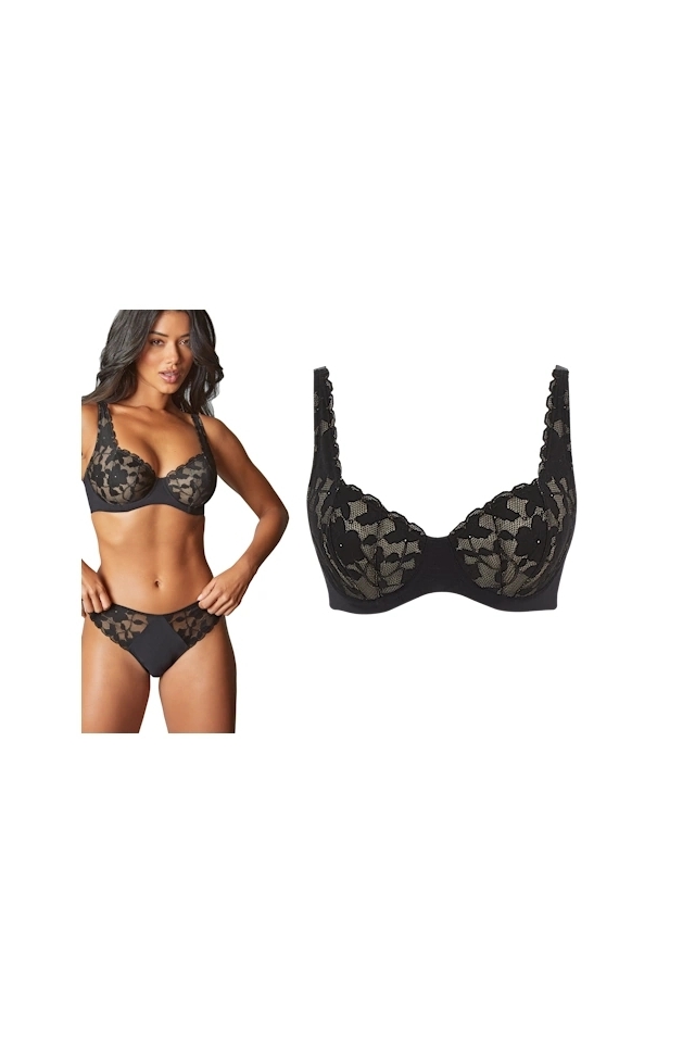 Panache Amour black biustonosz high-apex balcony soft