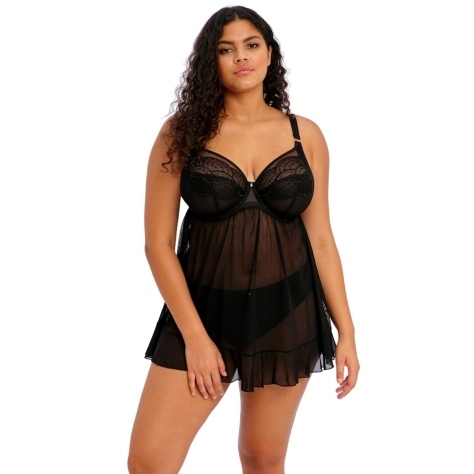 Elomi Priya black halka babydoll z biustonoszem soft
