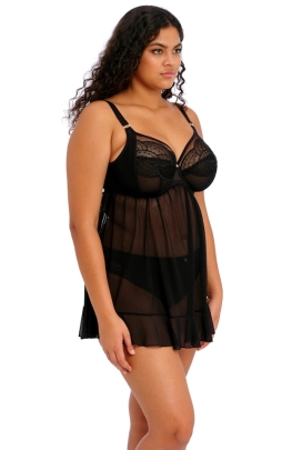 Elomi Priya black halka babydoll z biustonoszem soft