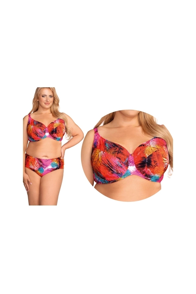Nessa Tropicana liście palm soft biustonosz do stroju kąpielowego