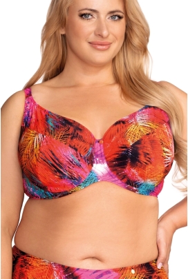 Nessa Tropicana liście palm soft biustonosz do stroju kąpielowego