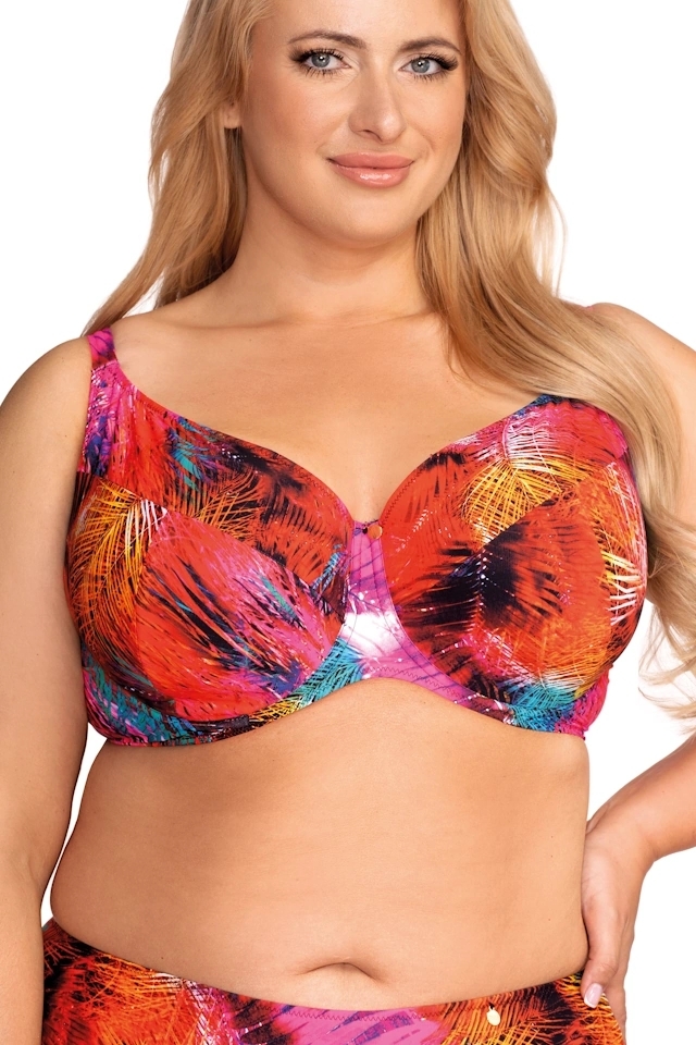 Nessa Tropicana liście palm soft biustonosz do stroju kąpielowego