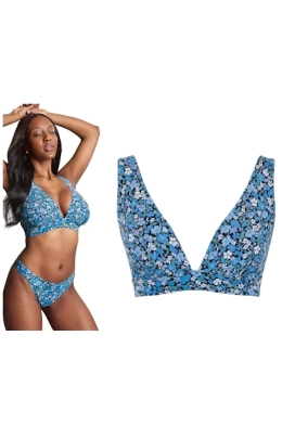 Panache Posy print triangle biustonosz do stroju kąpielowego bezfiszbinowy