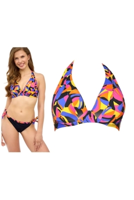 Lupoline Laura neon print braletka biustonosz na szyję do stroju kąpielowego