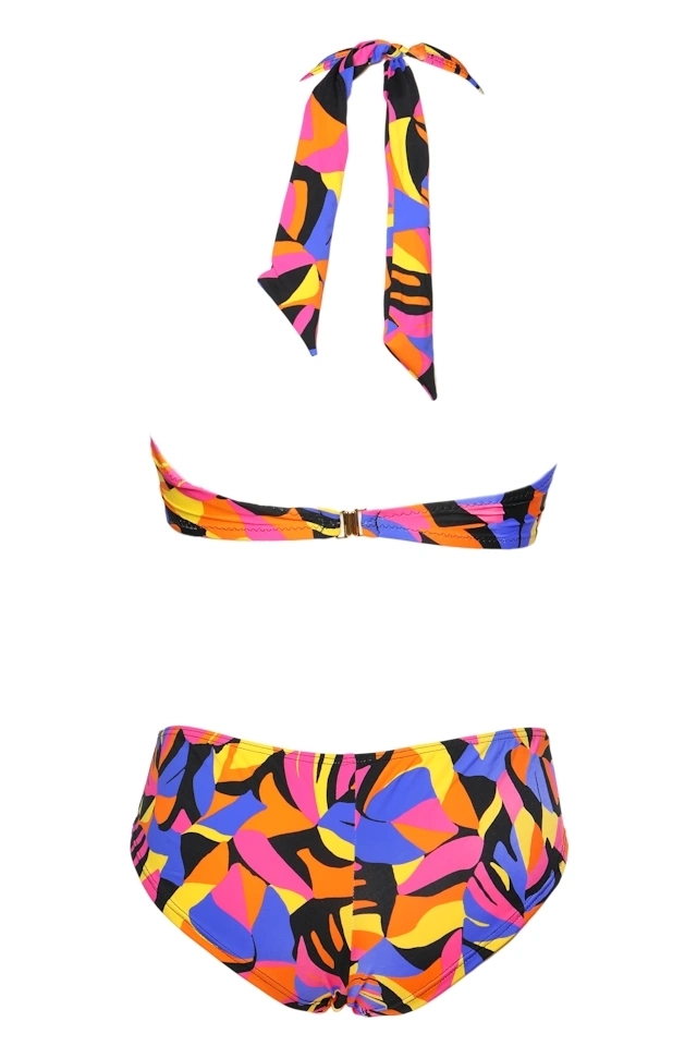 Lupoline Laura neon print braletka biustonosz na szyję do stroju kąpielowego