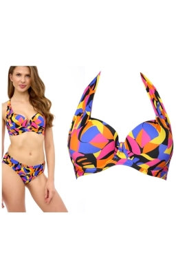 Lupoline Laura neon print push-up biustonosz do stroju kąpielowego