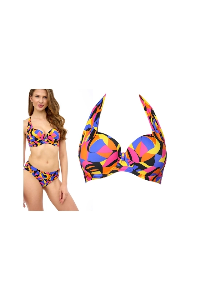 Lupoline Laura neon print push-up biustonosz do stroju kąpielowego