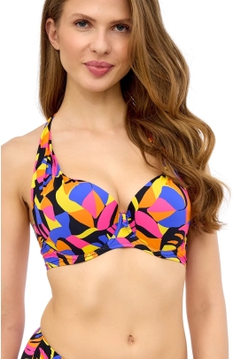 Lupoline Laura neon print push-up biustonosz do stroju kąpielowego