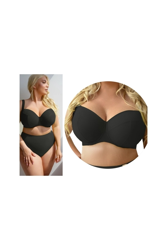 KrisLine Lemon black soft full cup biustonosz do stroju kąpielowego