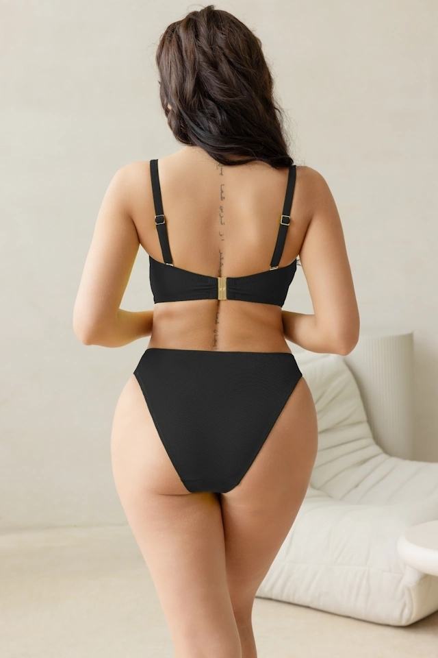 KrisLine Lemon black figi bikini do stroju kąpielowego