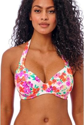 Freya Summer Soul white halter biustonosz na szyję do stroju kąpielowego