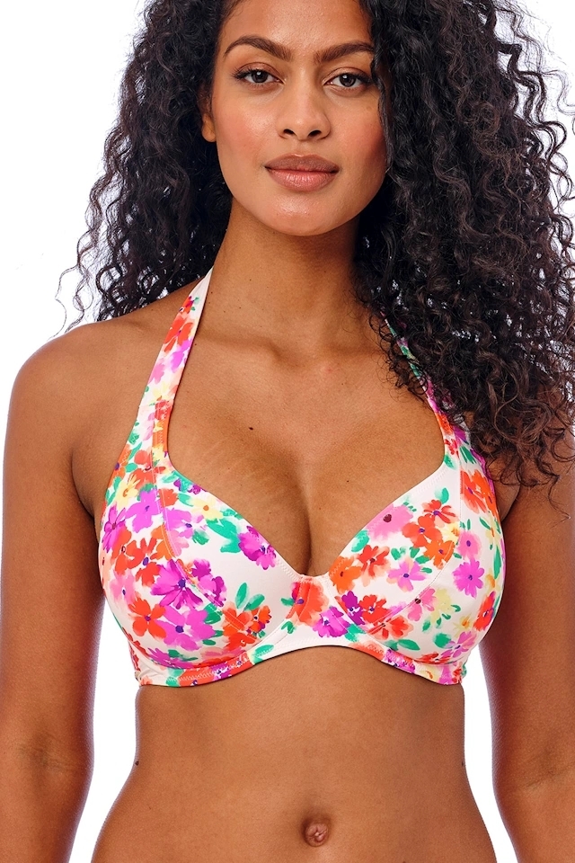 Freya Summer Soul white halter biustonosz na szyję do stroju kąpielowego