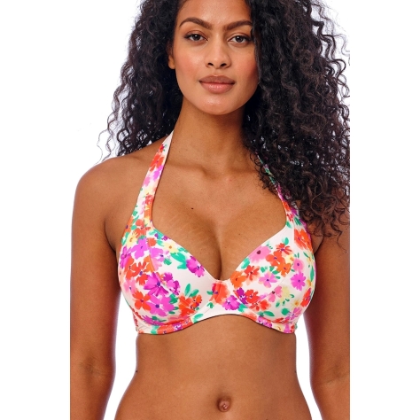 Freya Summer Soul white halter biustonosz na szyję do stroju kąpielowego