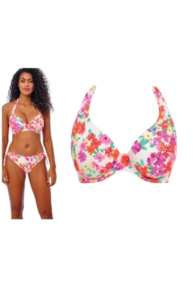Freya Summer Soul white halter biustonosz na szyję do stroju kąpielowego