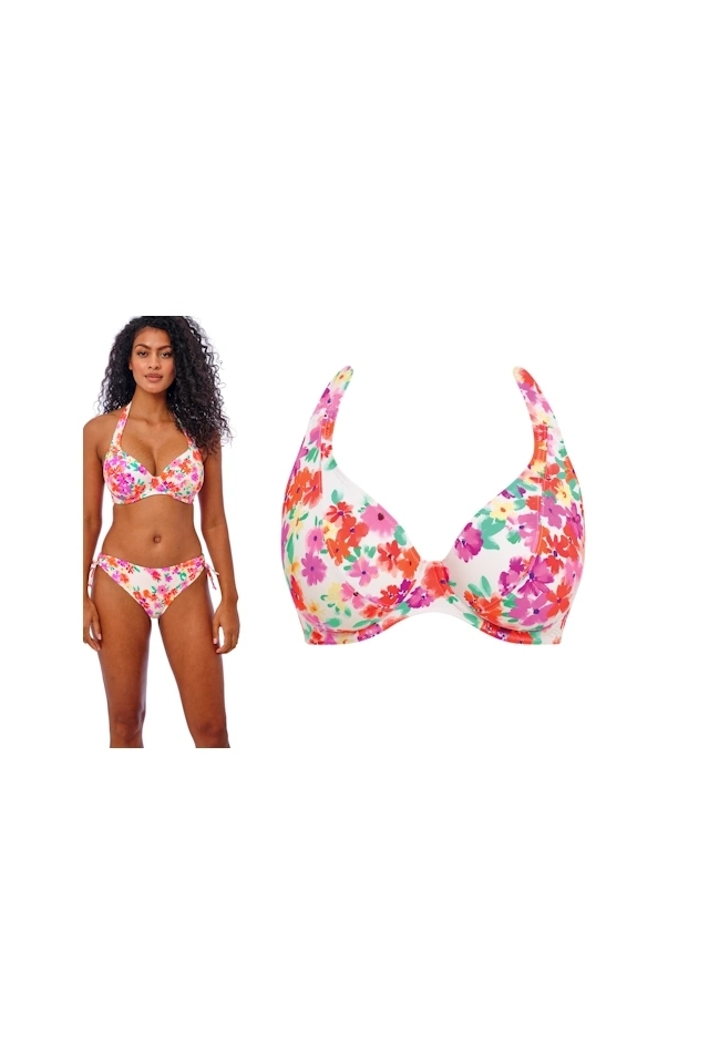Freya Summer Soul white halter biustonosz na szyję do stroju kąpielowego