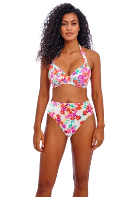 Freya Summer Soul white halter biustonosz na szyję do stroju kąpielowego