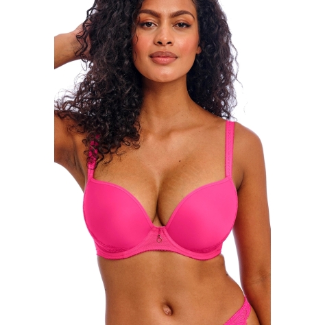 Freya Fascinate hot pink deco plunge biustonosz usztywniany Freya Fascinate hot pink deco plunge biustonosz usztywniany