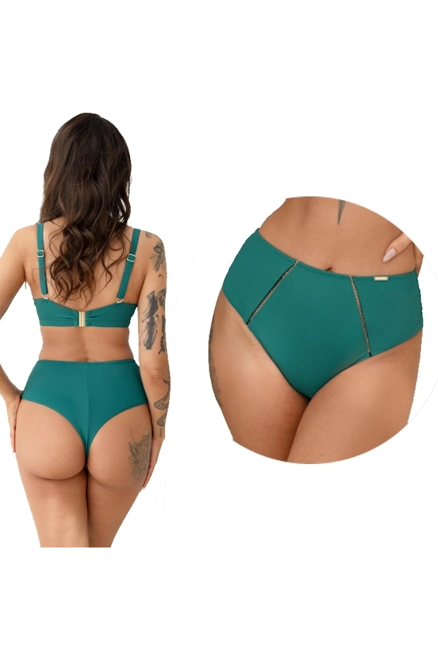 KrisLine Tarifa bottlegreen brazyliany wysokie do stroju kąpielowego