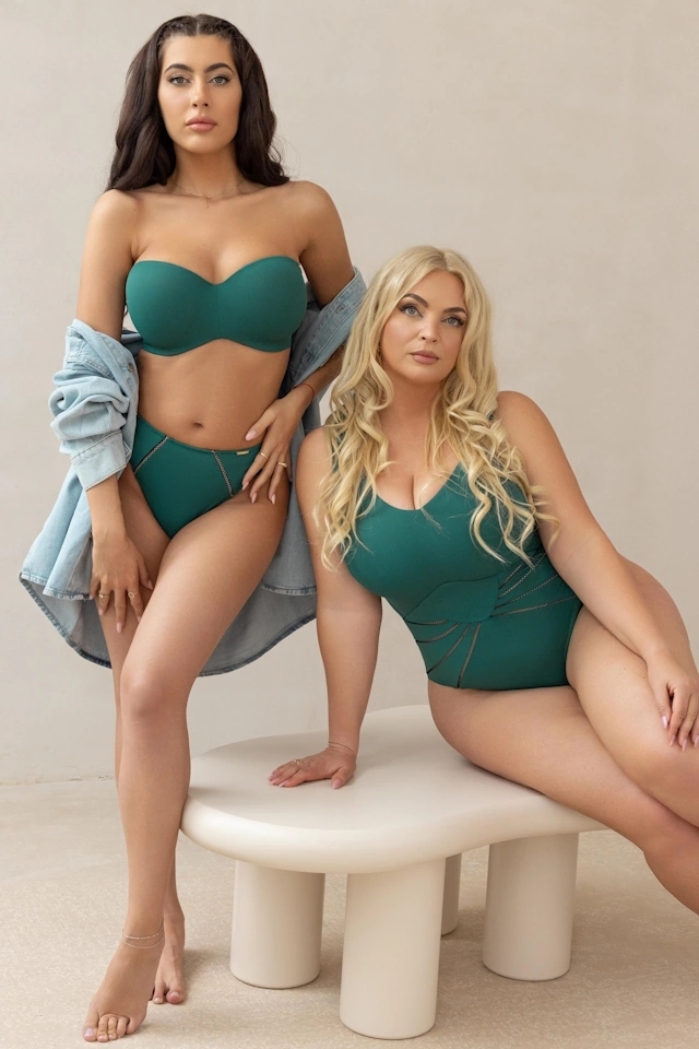 KrisLine Tarifa bottlegreen figi bikini do stroju kąpielowego