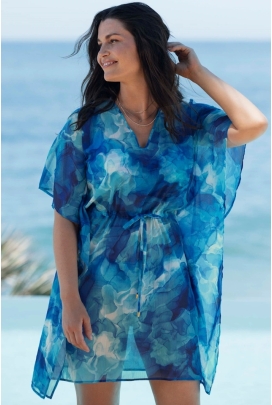 Fantasie Saunton Sands dazzling blue kaftan plażowy