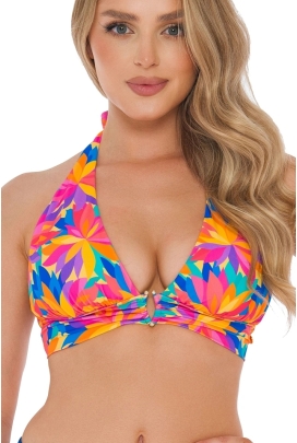 Self 25 556CP3 Capri multi orange liście strój kąpielowy dwuczęściowy